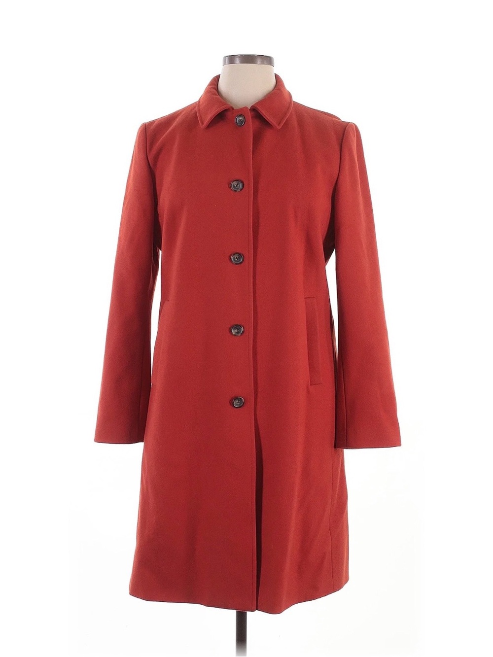 Banana Republic Brick Red Single-Breasted Wool Coat Size XL